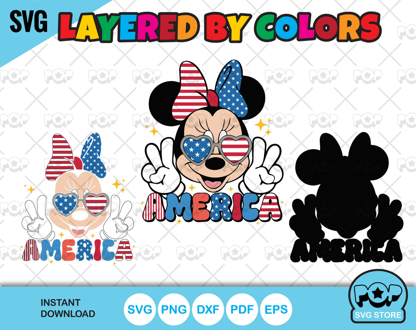 Mickey and Minnie 4th of July clipart, Disney Fourth Of July svg for Cricut / Silhouette, Independence Day svg, png