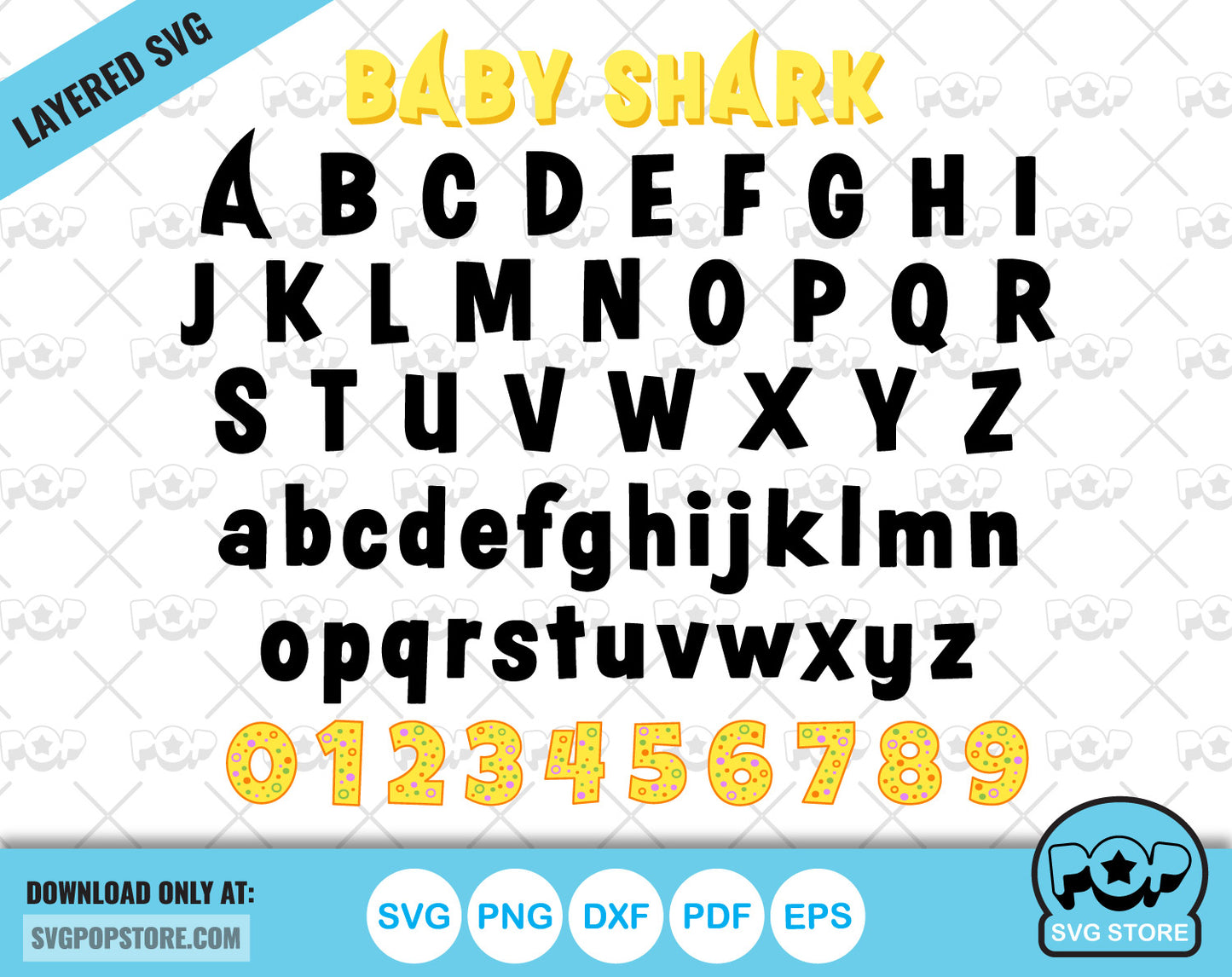Baby Shark BIG BUNDLE 500 files + alphabet, Baby Shark svg cut files for Cricut / Silhouette, Cartoon Family Shark png