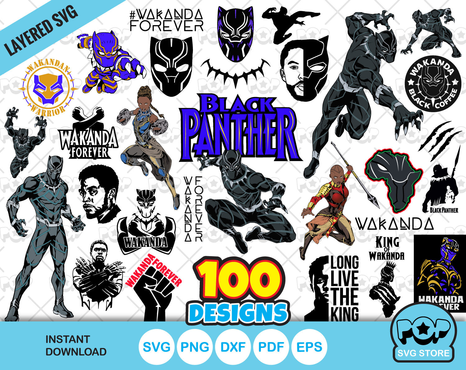 Black Panther clipart bundle, Black Panther SVG cut files for Cricut / Silhouette, PNG, DXF, instant download – svgpopstore black-panther-clipart-bundle-black-panther-svg-cut-files-for-cricut-silhouette-png-dxf-instant-download-svgpopstore