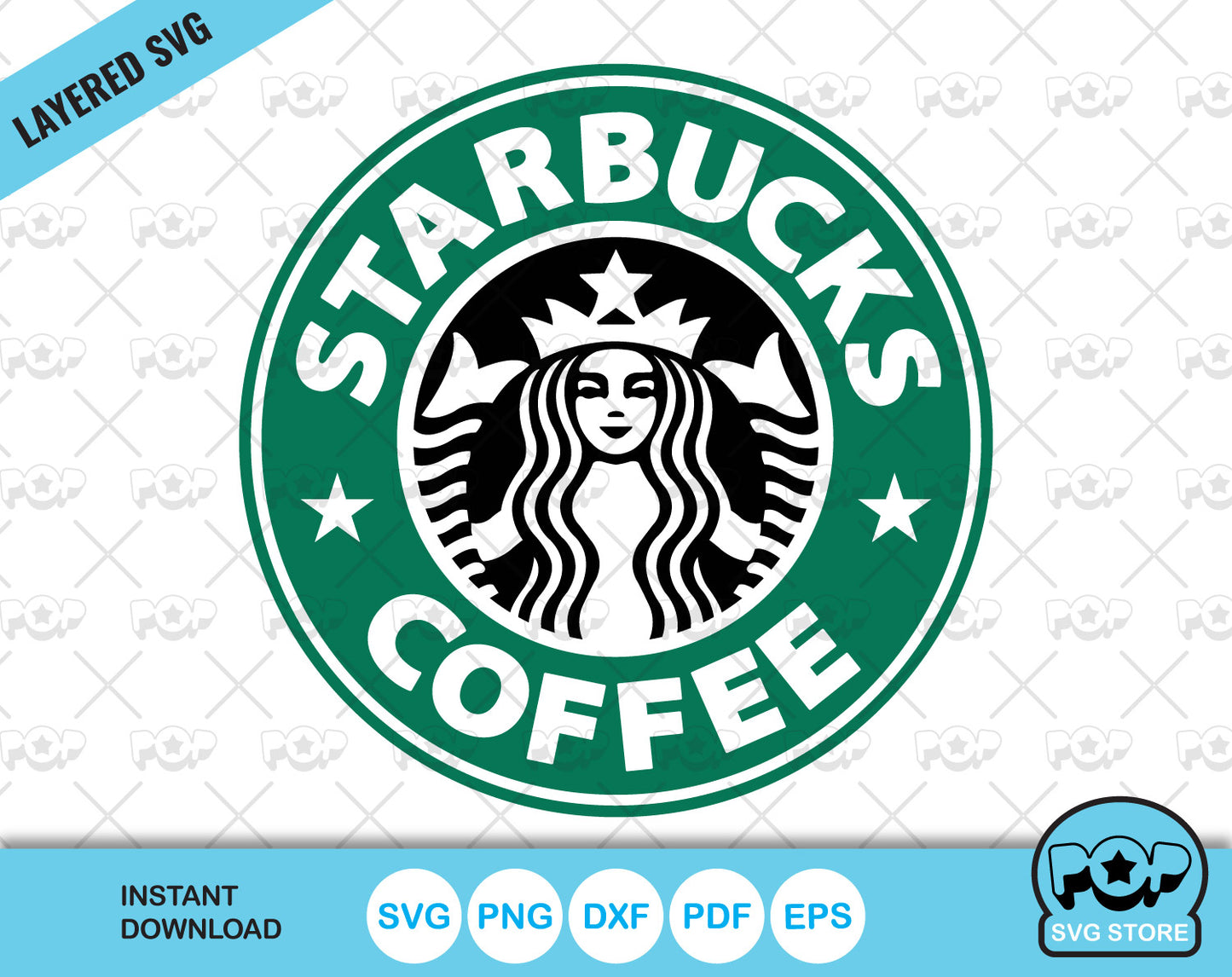 Starbucks Coffee clipart, Starbucks Logo SVG clipart, SVG cut files for cricut silhouette, SVG, PNG, DXF, instant download
