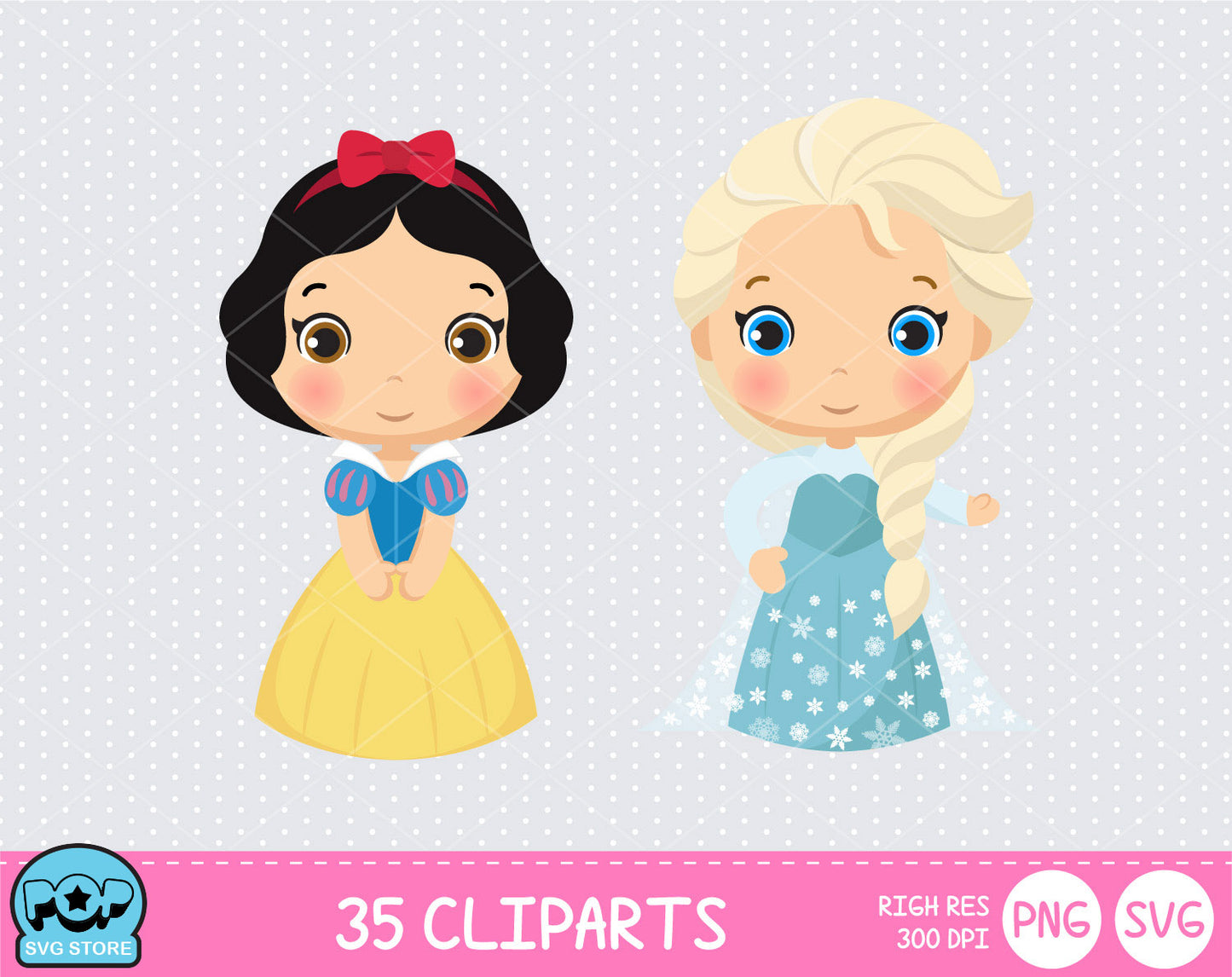 Cute Princess clipart set, Disney Princess clip art for decoration, scrapbooking, instant download