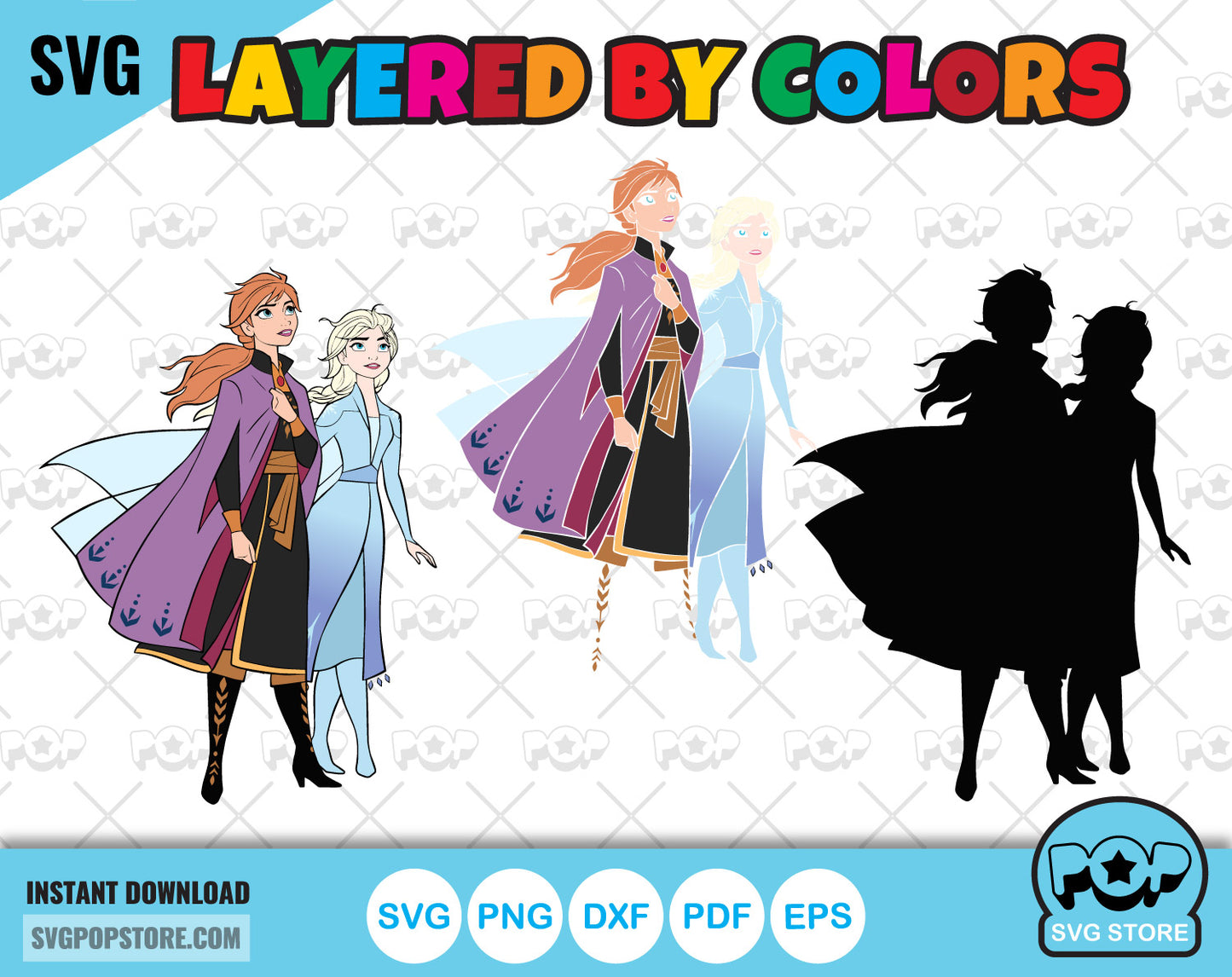 Disney Frozen clipart bundle, Frozen SVG cut files for Cricut / Silhouette, Frozen Princesses PNG