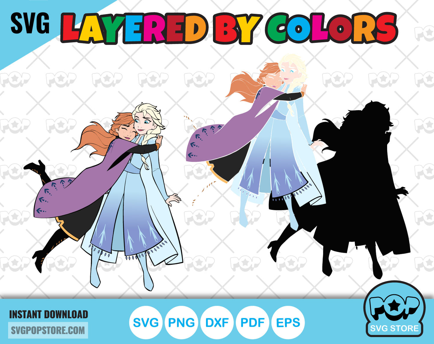 Disney Frozen clipart set, Frozen SVG cut files for Cricut / Silhouette, Frozen Princesses PNG
