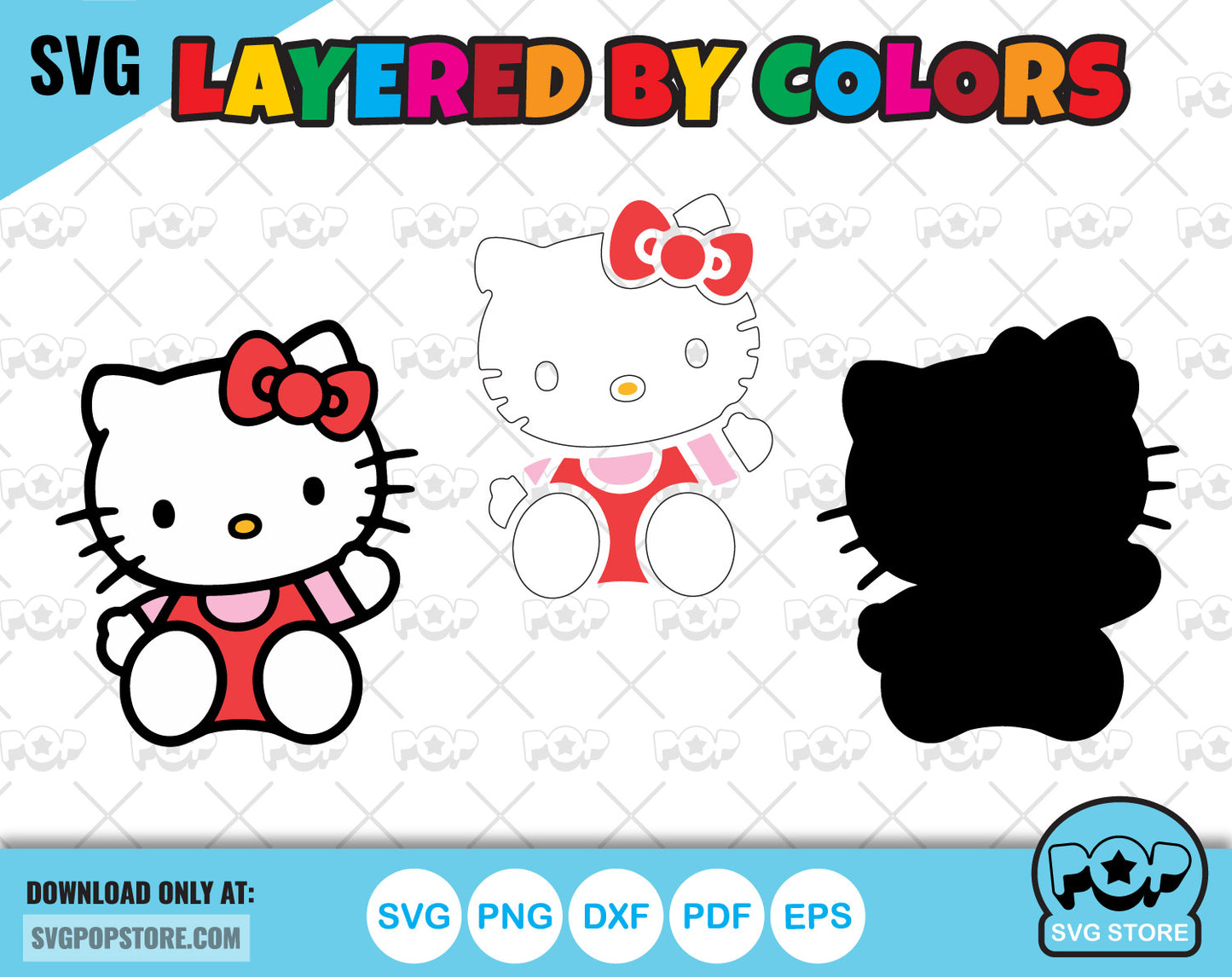 Hello Kitty clipart bundle, Hello Kitty svg cut files for Cricut / Silhouette, Hello Kitty png