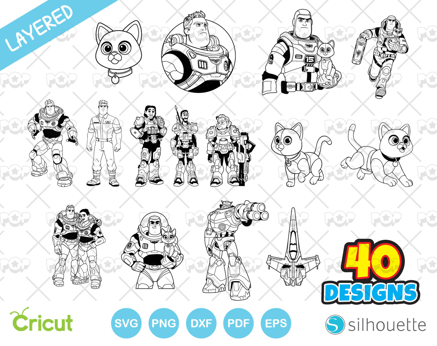 Lightyear clipart set, SVG cut files for Cricut / Silhouette, Buzz Lightyear SVG, Instant Download