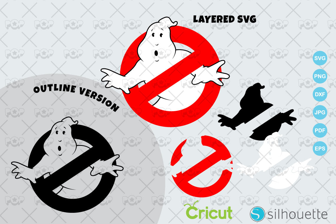 Ghostbusters logo clipart, SVG cutting file for cricut silhouette, SVG, PNG, DXF, instant download