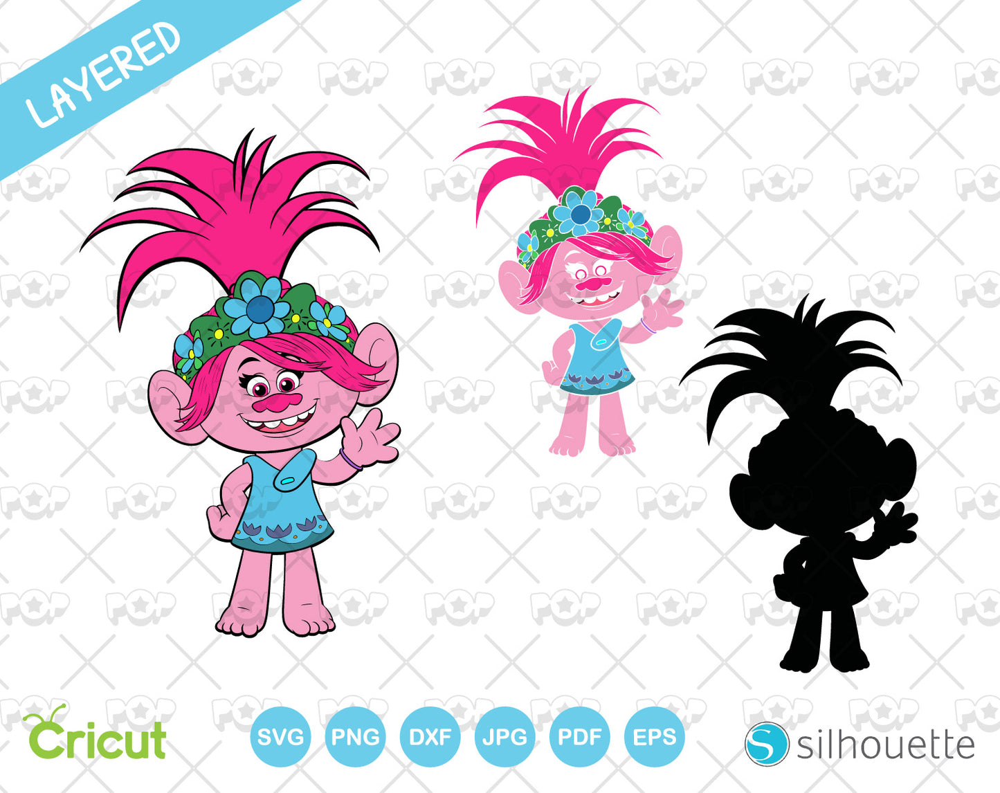 Trolls clipart bundle, Trolls SVG cut files for Cricut / Silhouette, SVG, PNG, DXF, instant download
