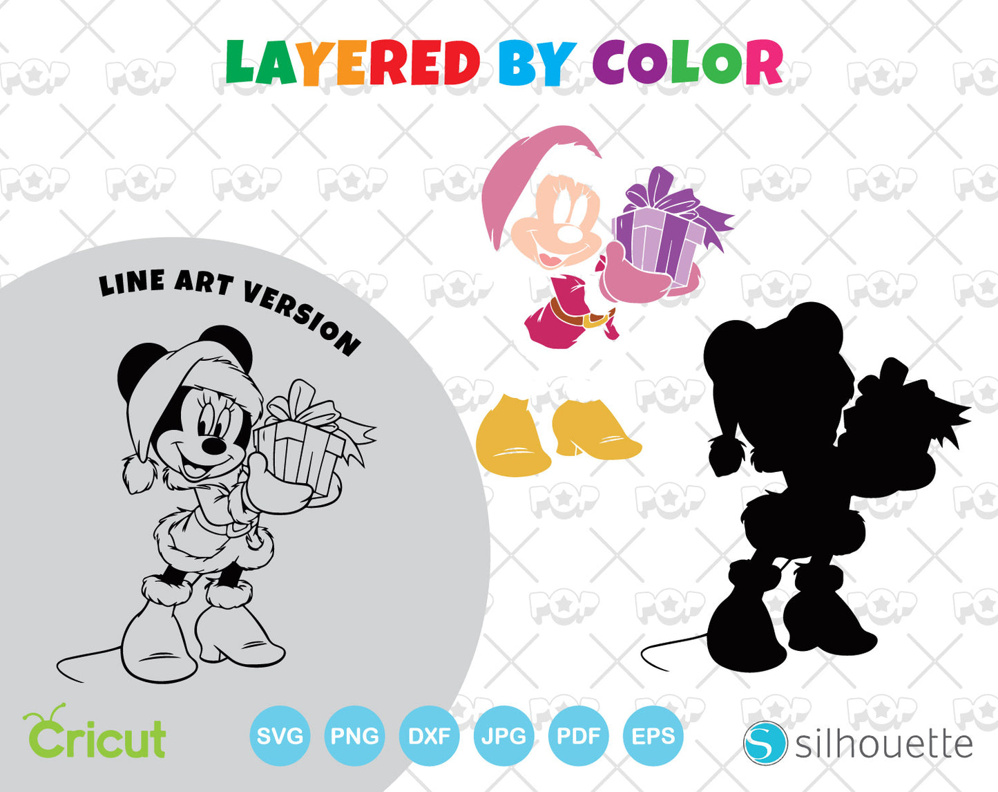 Disney Christmas clipart bundle, Mickey and Friends Christmas cliparts, SVG cut files for cricut silhouette, SVG, PNG, DXF, instant download