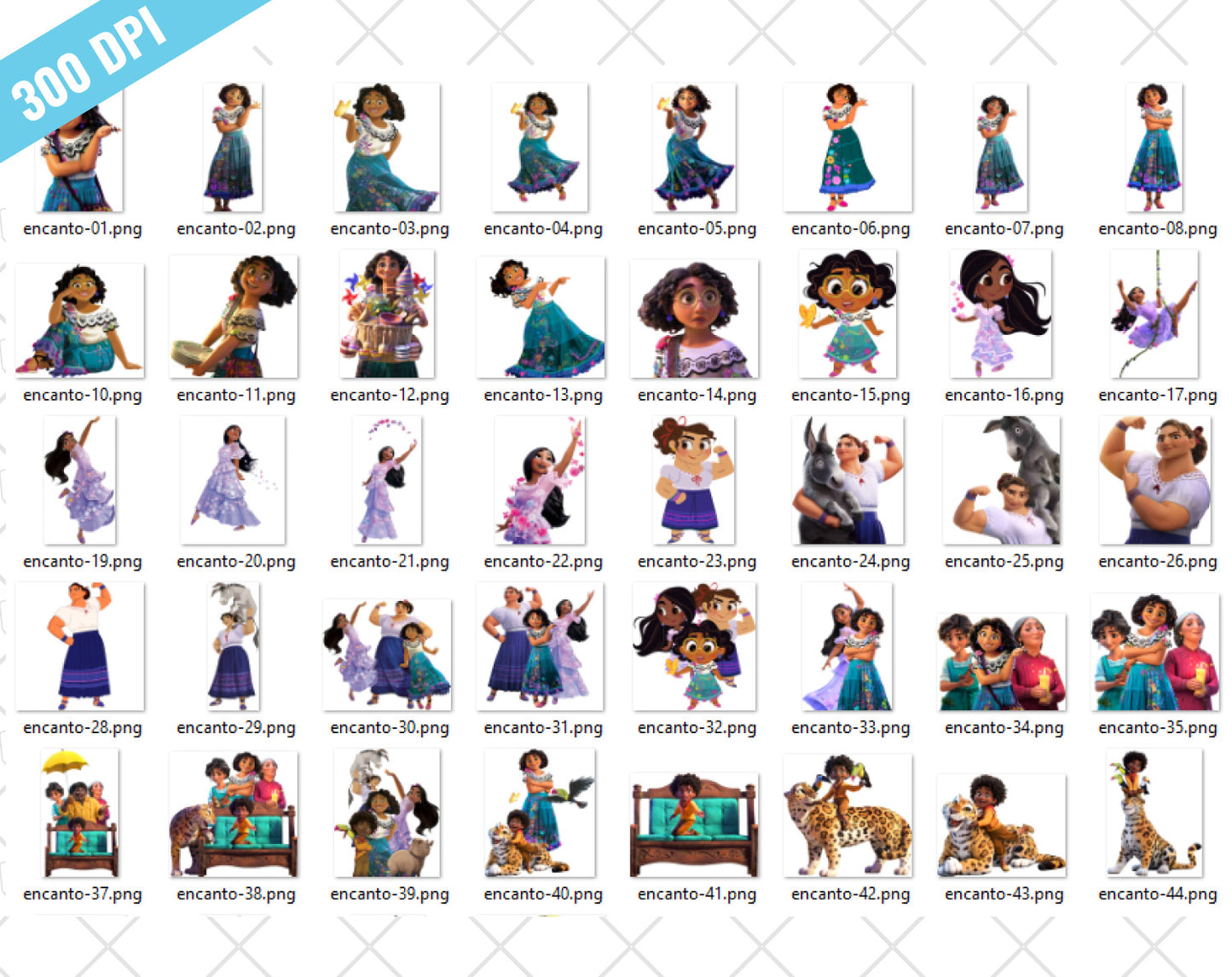 Disney Encanto clipart PNG, transparent PNG, designs for decoration / sublimation, instant download