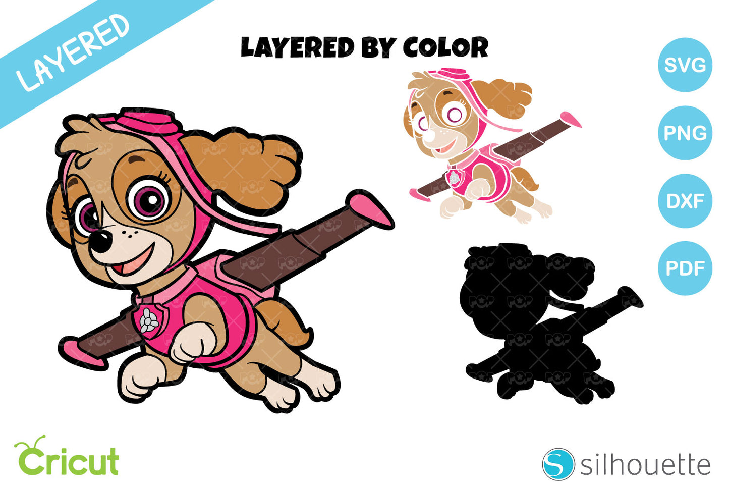 Paw Patrol 64 cliparts bundle, SVG cut files for Cricut Silhouette, SVG, PNG, DXF, instant download