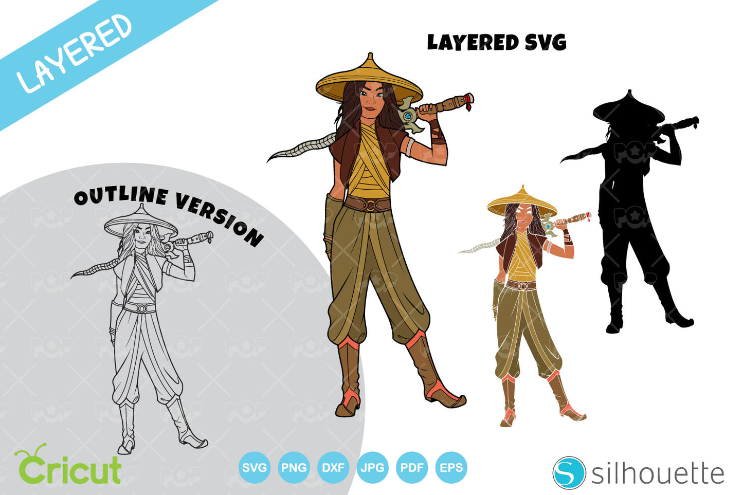 Raya and the Last Dragon clipart bundle, Raya SVG cut files for cricut silhouette, SVG, PNG, DXF, instant download