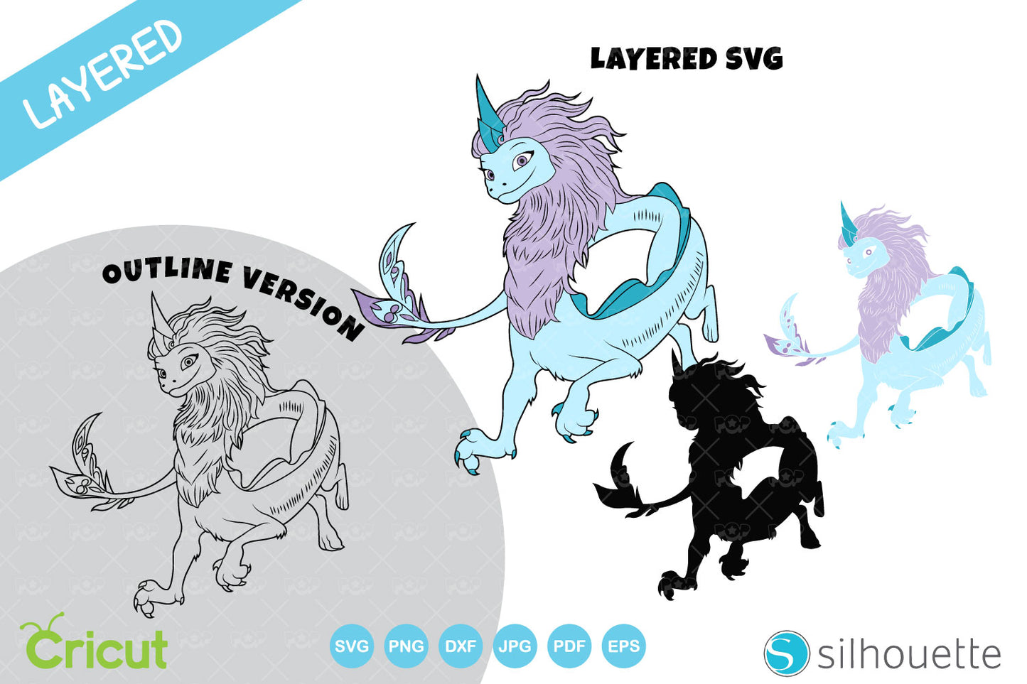 Raya and the Last Dragon clipart bundle, Raya SVG cut files for cricut silhouette, SVG, PNG, DXF, instant download