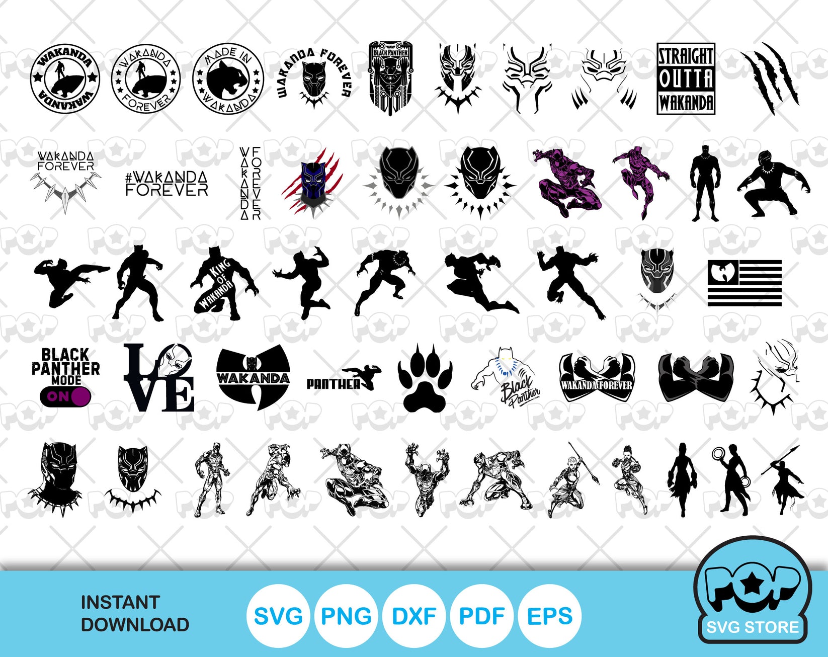 Black Panther clipart bundle, Black Panther SVG cut files for Cricut ...