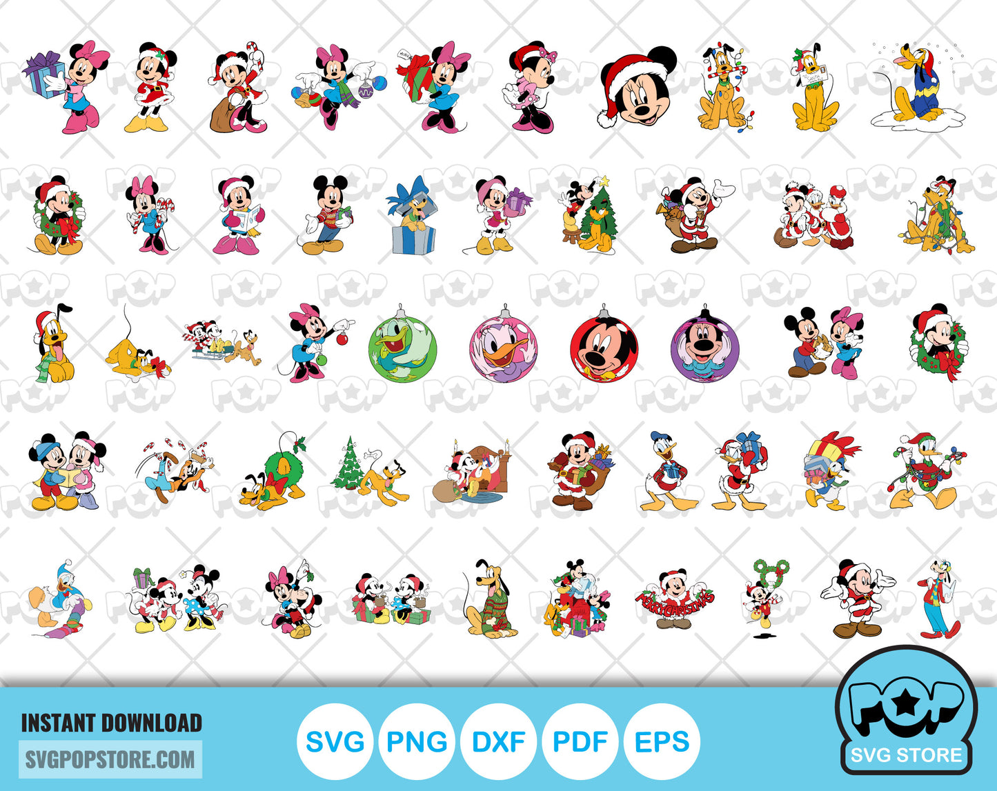 Disney Christmas BIG BUNDLE 500 files, Mickey Mouse Christmas SVG cut files for Cricut / Silhouette, PNG, instant download