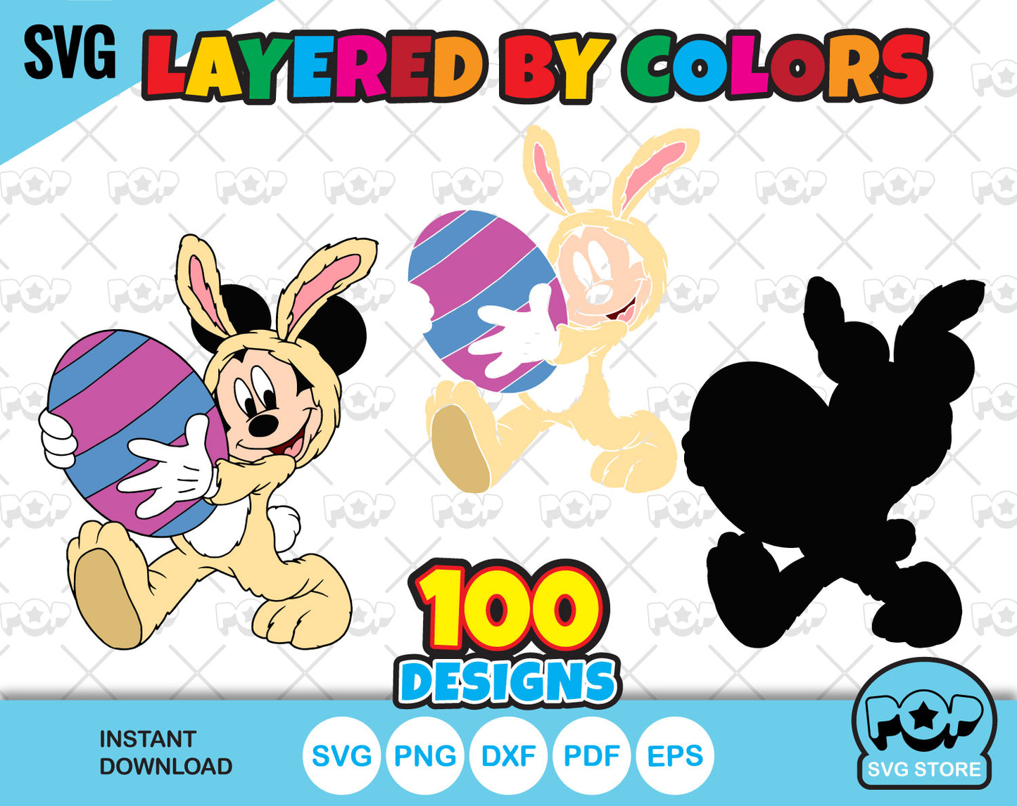 Mickey and Friends Easter clipart bundle, Disney Easter SVG cut files for Cricut / Silhouette, instant download