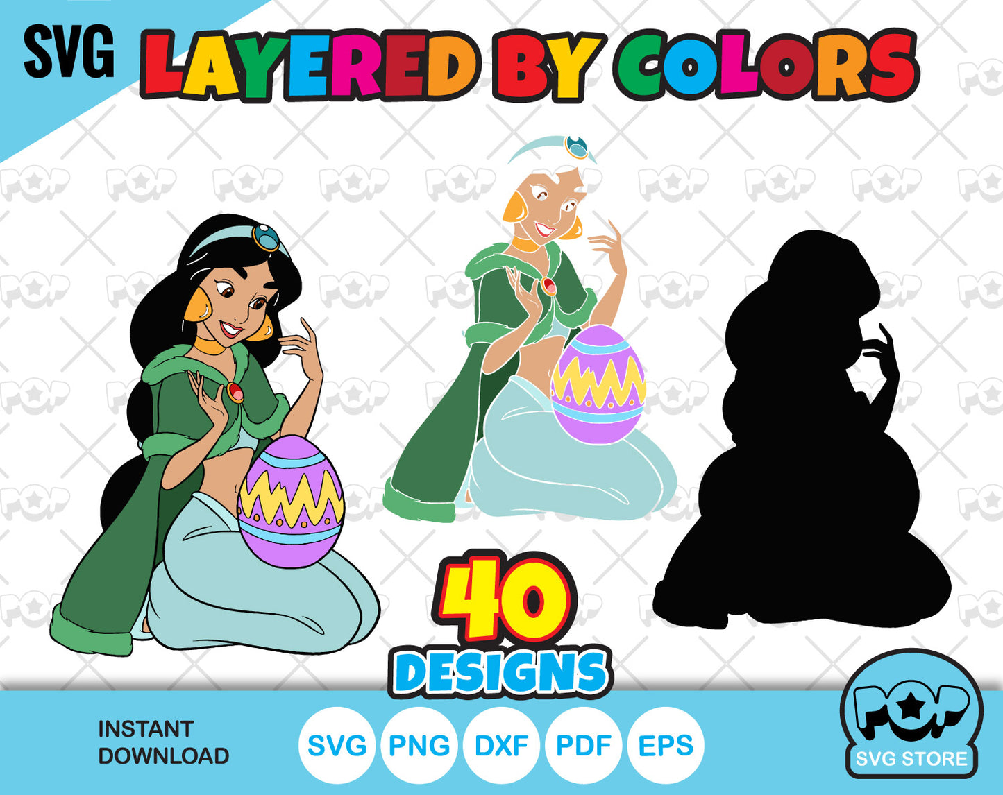 Princess Easter clipart set, Disney Easter SVG cut files for Cricut / Silhouette, Princesses Easter clipart
