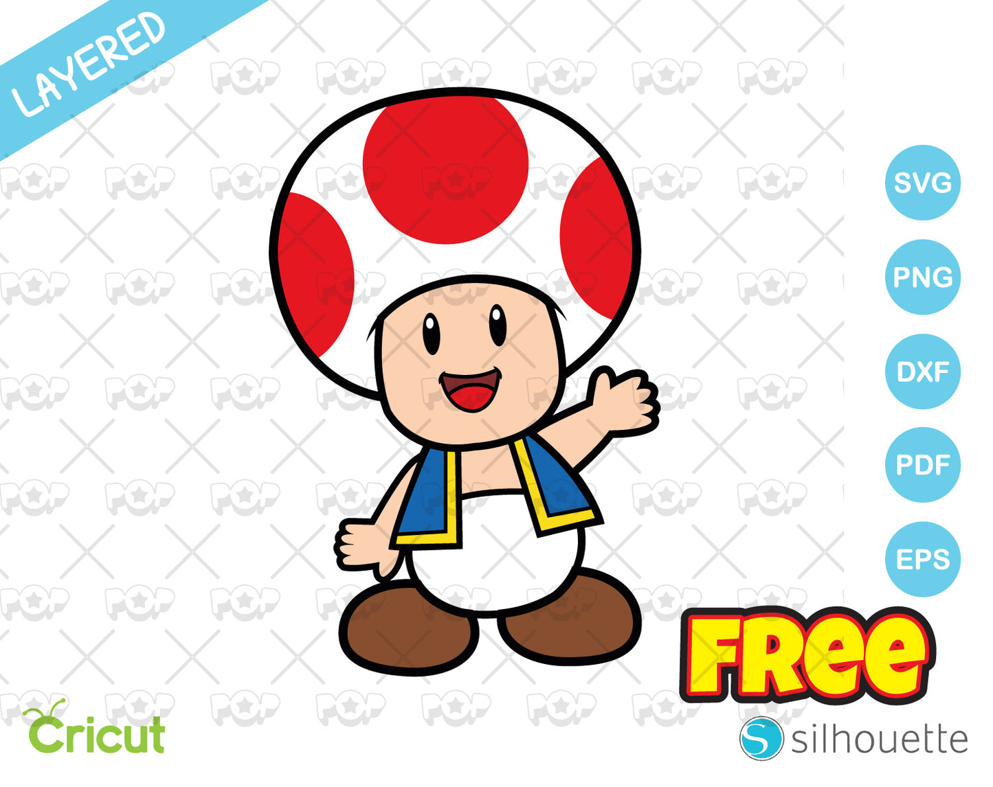 FREE Super Mario clipart, SVG cutting files for cricut silhouette, SVG, PNG, DXF, instant download