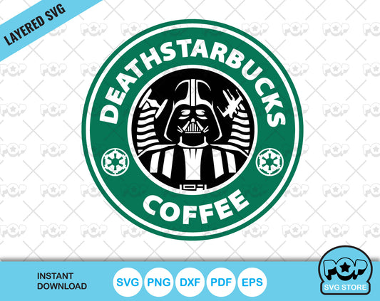 Starbucks Darth Vader clipart, Star Wars Coffee clipart, Starbucks Star Wars SVG cut files for cricut silhouette, SVG, PNG, DXF, instant download