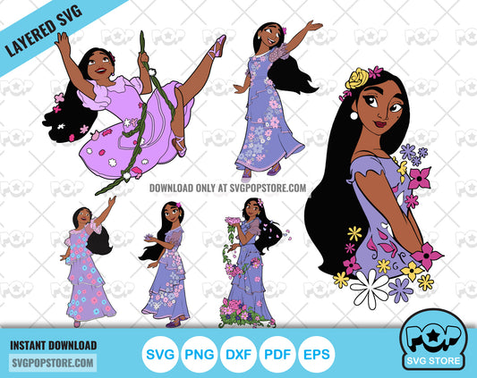 Disney Encanto - Isabela clipart set, SVG cut files for Cricut Silhouette, PNG DXF, instant download