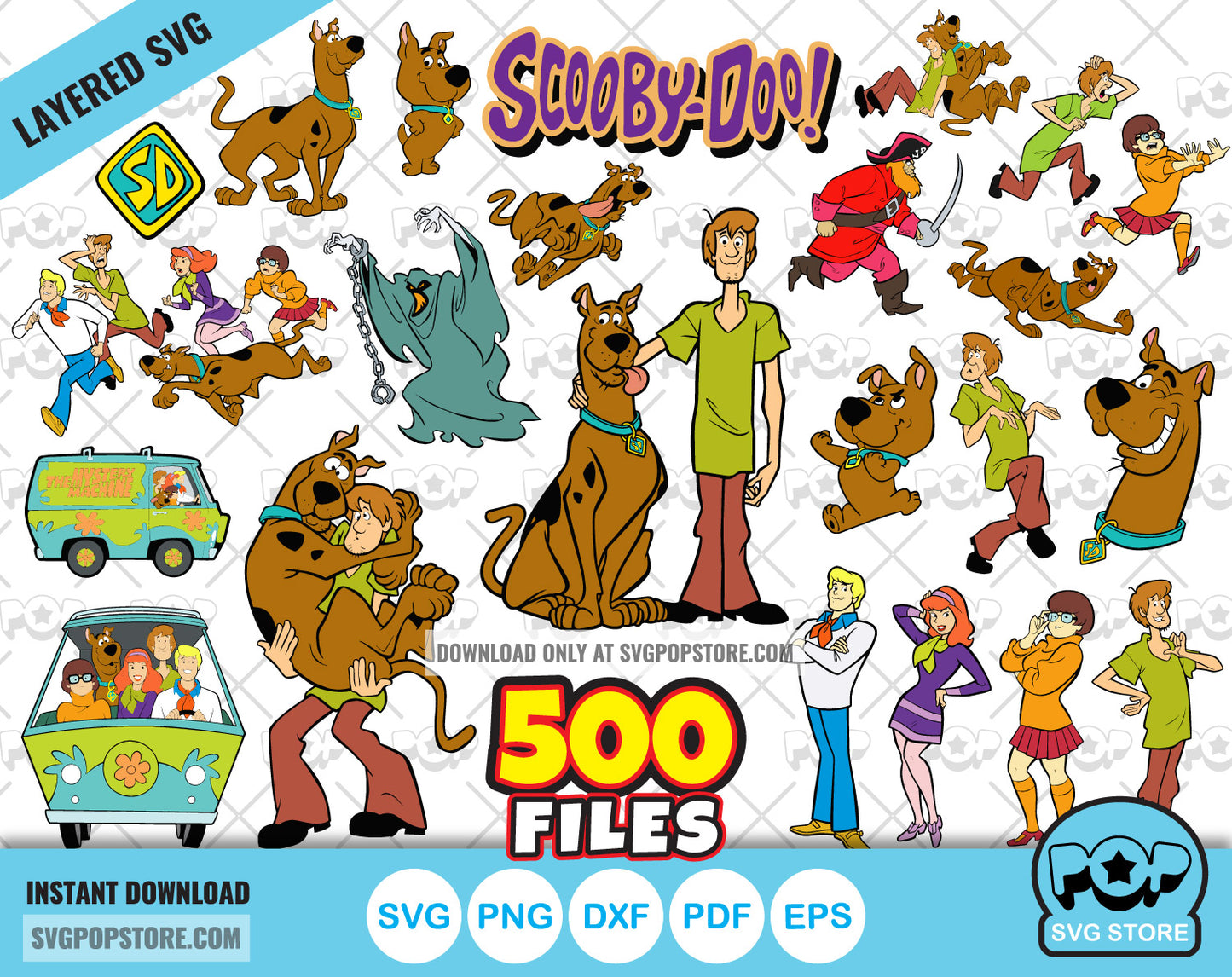 Scooby-Doo Big Bundle 500 clipart files, Scooby Doo SVG cut files for Cricut / Silhouette, PNG images N1