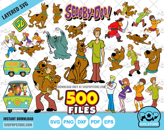 Scooby-Doo Big Bundle 500 clipart files, Scooby Doo SVG cut files for Cricut / Silhouette, PNG images N1