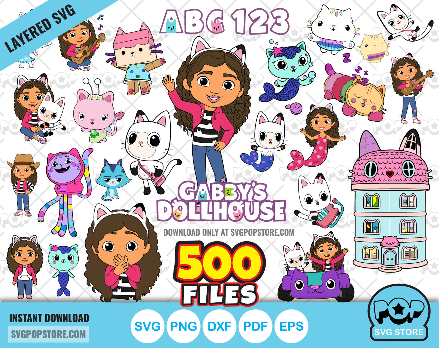 Gabby's Dollhouse BIG BUNDLE 500 files, Gabby Dollhouse svg cut files for Cricut / Silhouette, png files N1