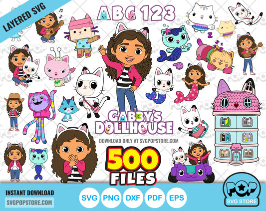 Gabby's Dollhouse BIG BUNDLE 500 files, Gabby Dollhouse svg cut files for Cricut / Silhouette, png files N1