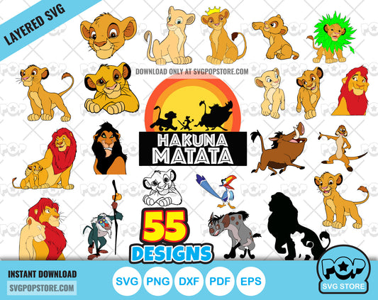 The Lion King clipart bundle, SVG cut files for Cricut Silhouette, SVG PNG DXF, instant download