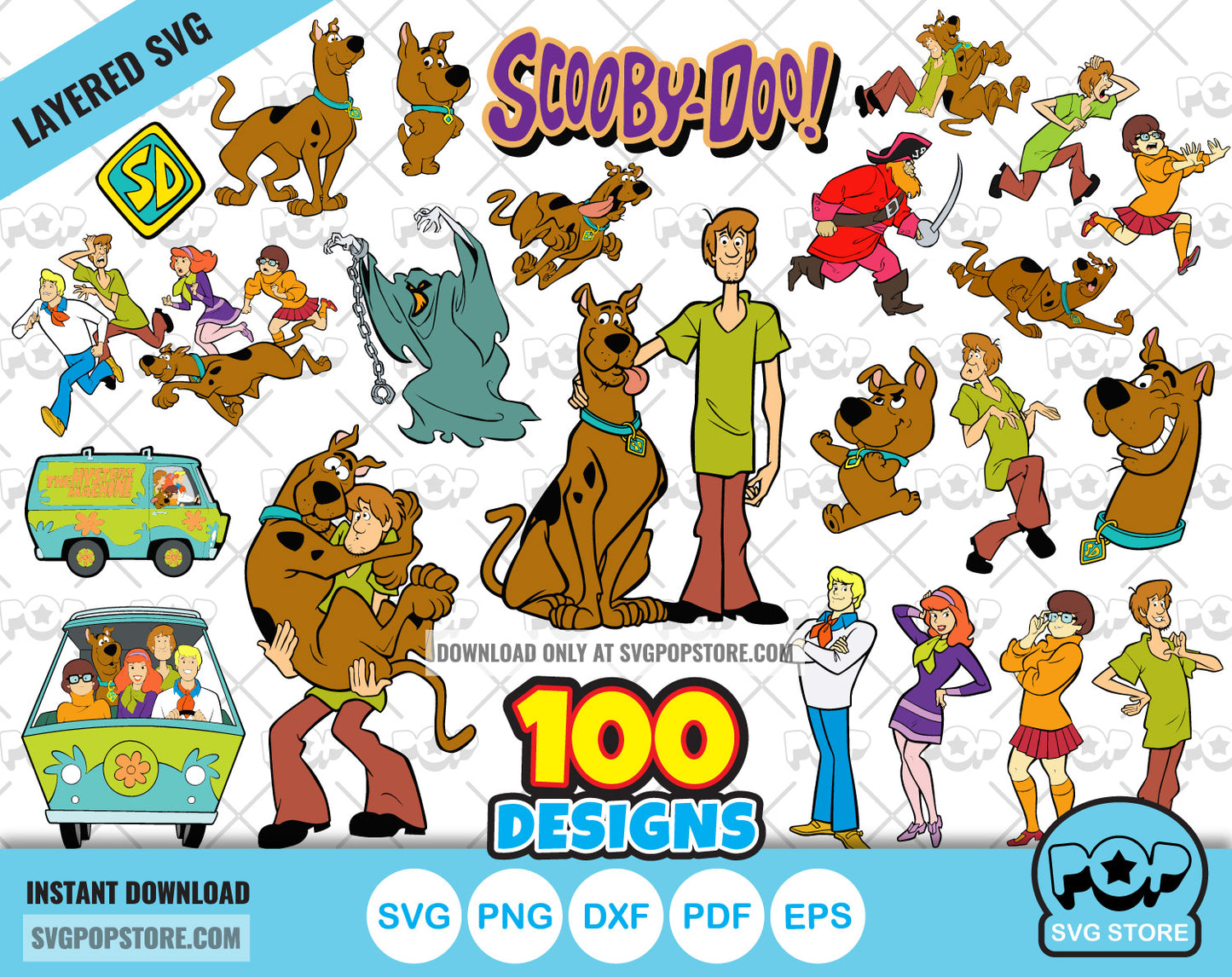 Scooby-Doo clipart bundle, Scooby Doo SVG cut files for Cricut / Silhouette, PNG, DXF N1