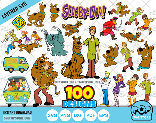 Scooby-Doo clipart bundle, Scooby Doo SVG cut files for Cricut / Silhouette, PNG, DXF N1