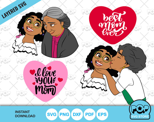 Encanto Mother's Day cliparts, Disney Mothers Day SVG cut files for Cricut / Silhouette, PNG DXF, instant download