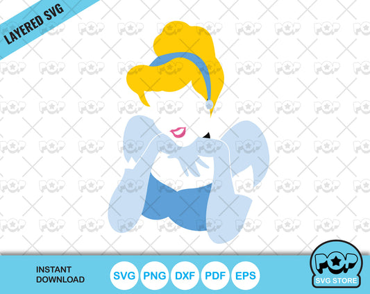 Princess Cinderela clipart, Cinderela SVG cutting files for cricut silhouette, SVG, PNG, DXF, instant download