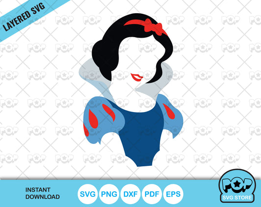Princess Snow White clipart, Snow White SVG cutting files for cricut silhouette, SVG, PNG, DXF, instant download