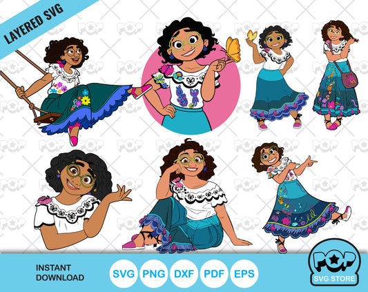 Disney Encanto - Mirabel clipart set, SVG cut files for Cricut Silhouette, PNG DXF, instant download