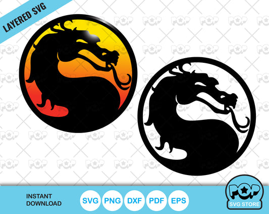 Mortal Kombat logo clipart, MK logo SVG cut files for Cricut / Silhouette, PNG DXF, instant download