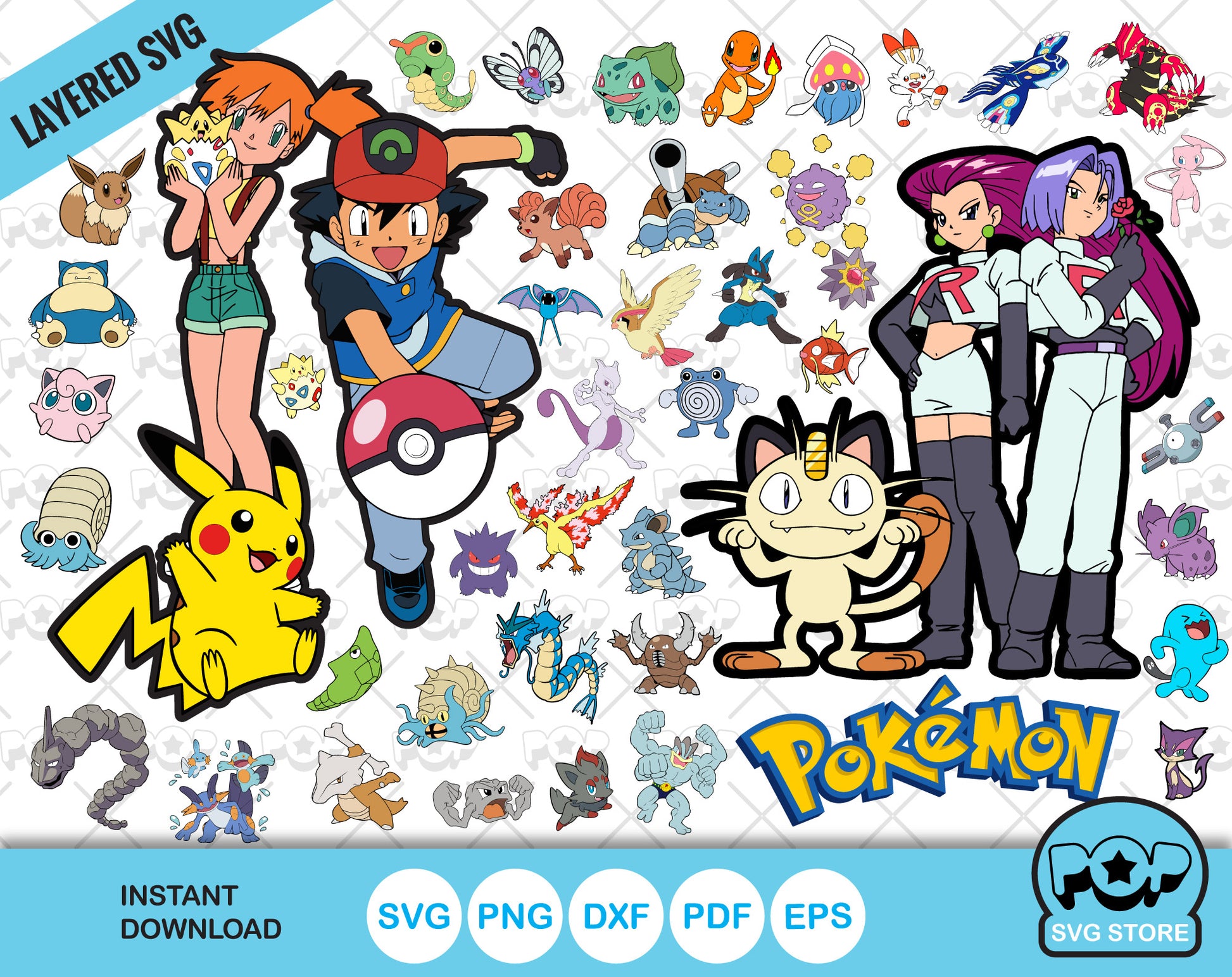 First Generation Pokemon Pack 250 First Generation Pokemon Silhouette Clipart Pokemon Clipart Pokemon