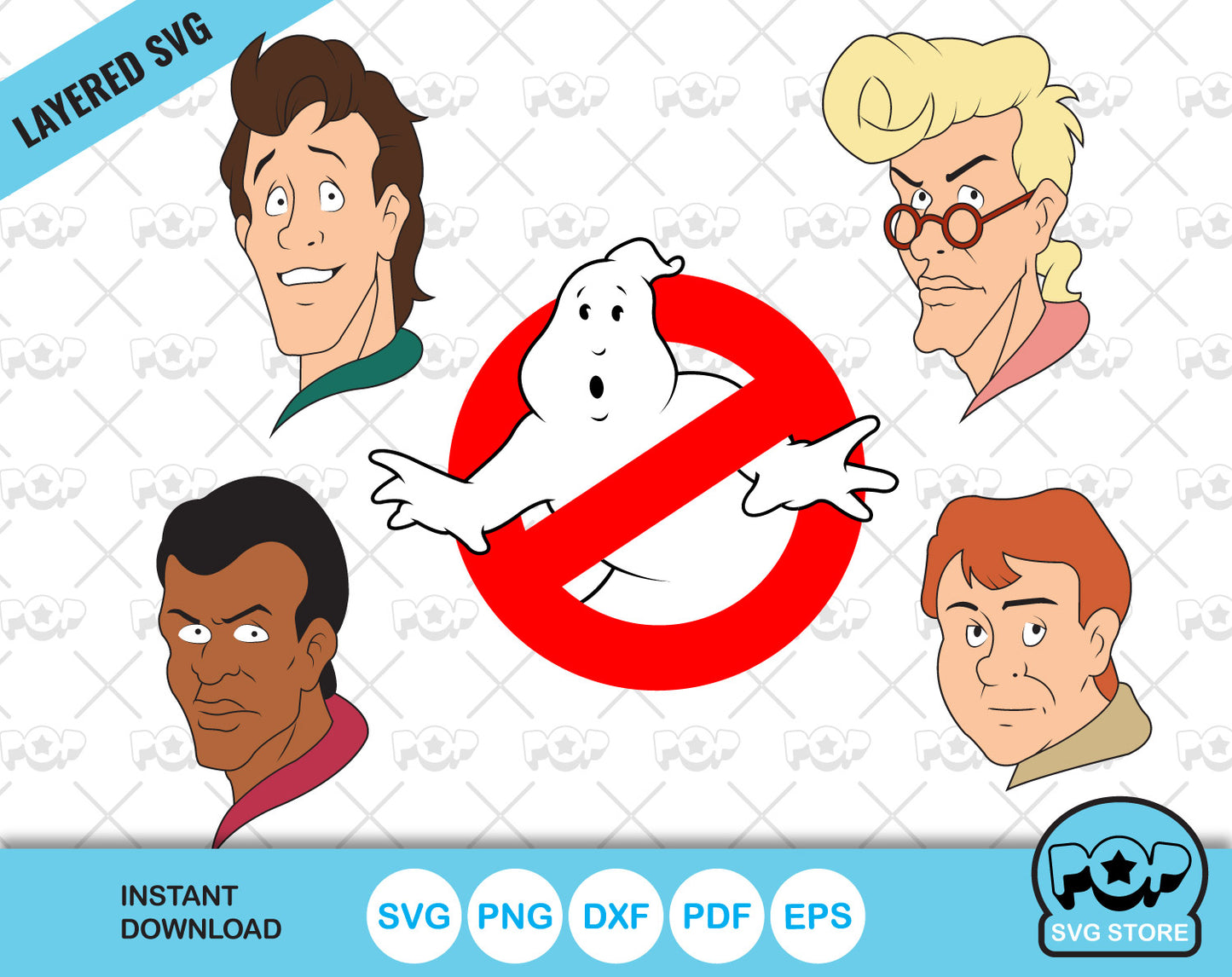 Ghostbusters clipart bundle, The Real Ghostbusters SVG cut files for cricut silhouette, SVG, PNG, DXF, instant download