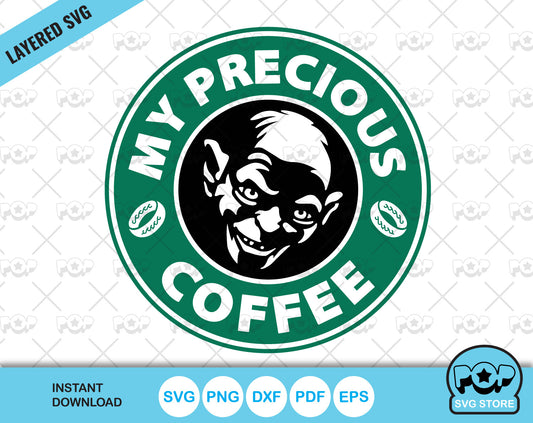 My Precious Coffee clipart, Starbucks LOTR Coffee clipart, SVG cut files for cricut silhouette, instant download