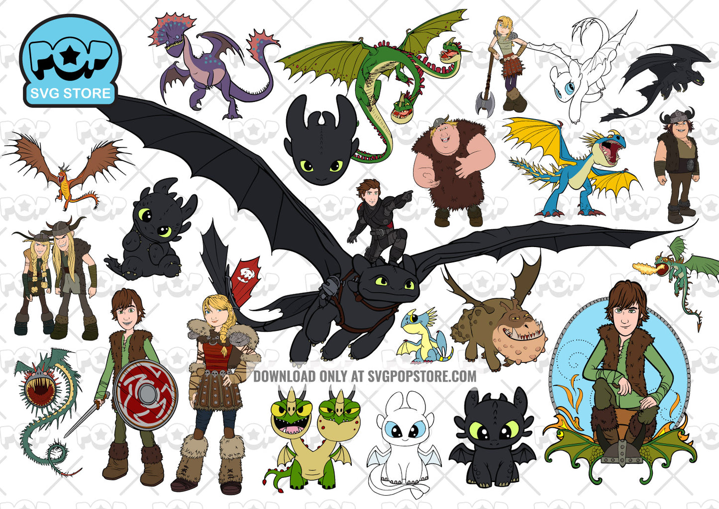How to Train Your Dragon clipart bundle, svg cut files for Cricut / Silhouette, Toothless Clipart N1