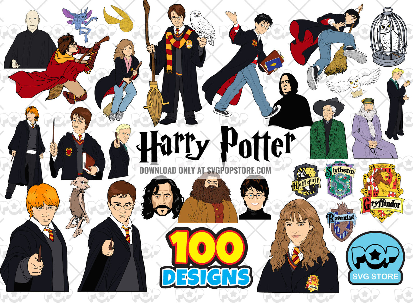 Harry Potter 100 cliparts bundle, SVG cut files for Cricut / Silhouette, PNG N1