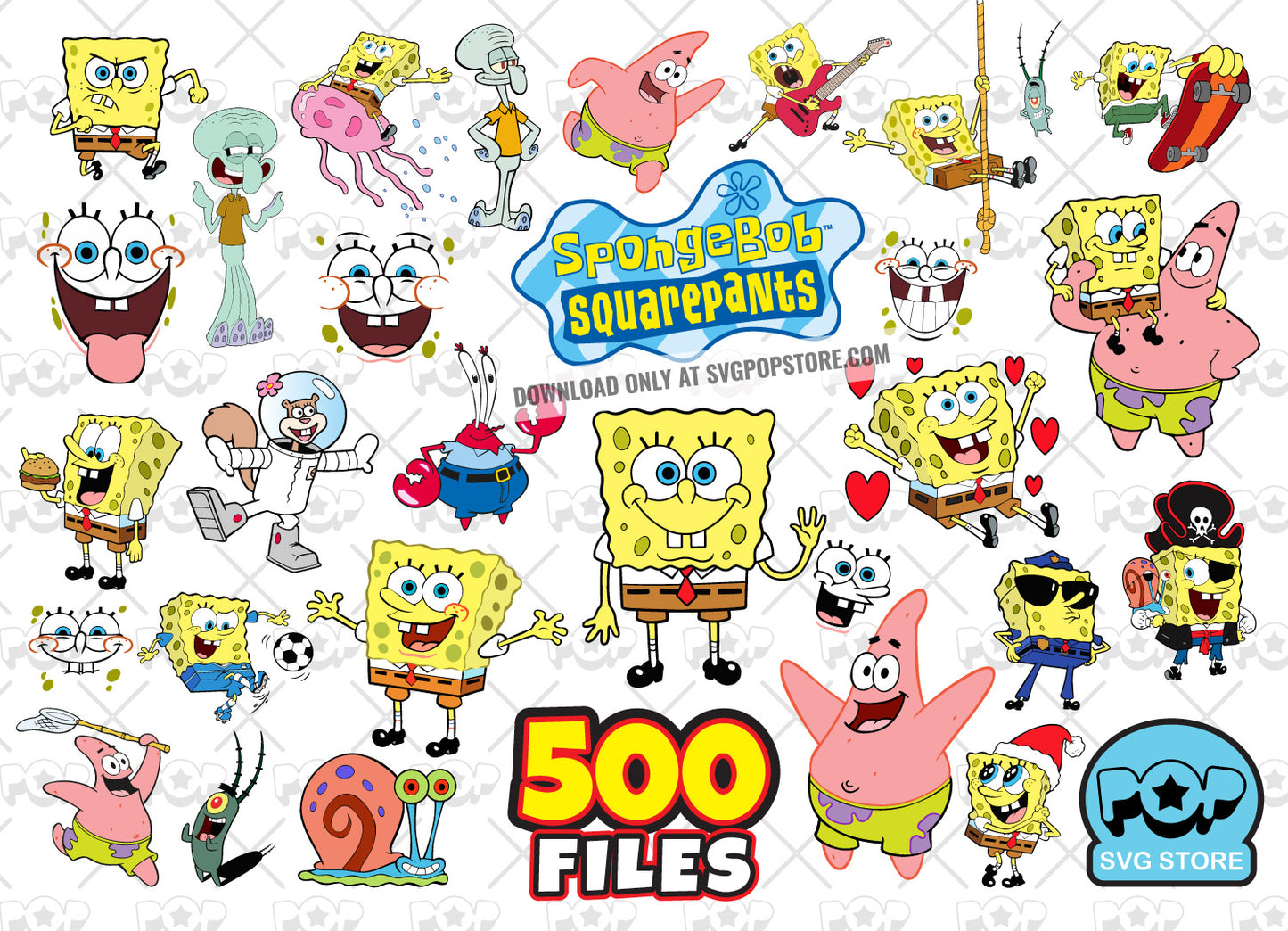Spongebob Squarepants BIG BUNDLE 500 files, SpongeBob svg cut files for Cricut / Silhouette, Spongebob png N1