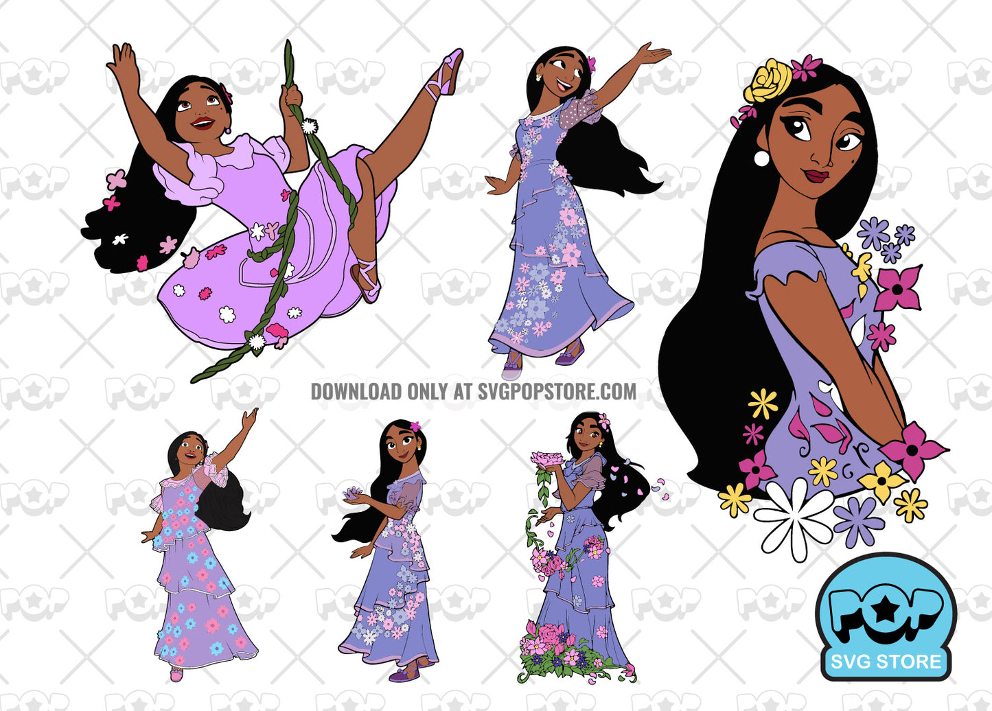 Disney Encanto - Isabela clipart set, SVG cut files for Cricut Silhouette, PNG DXF, instant download
