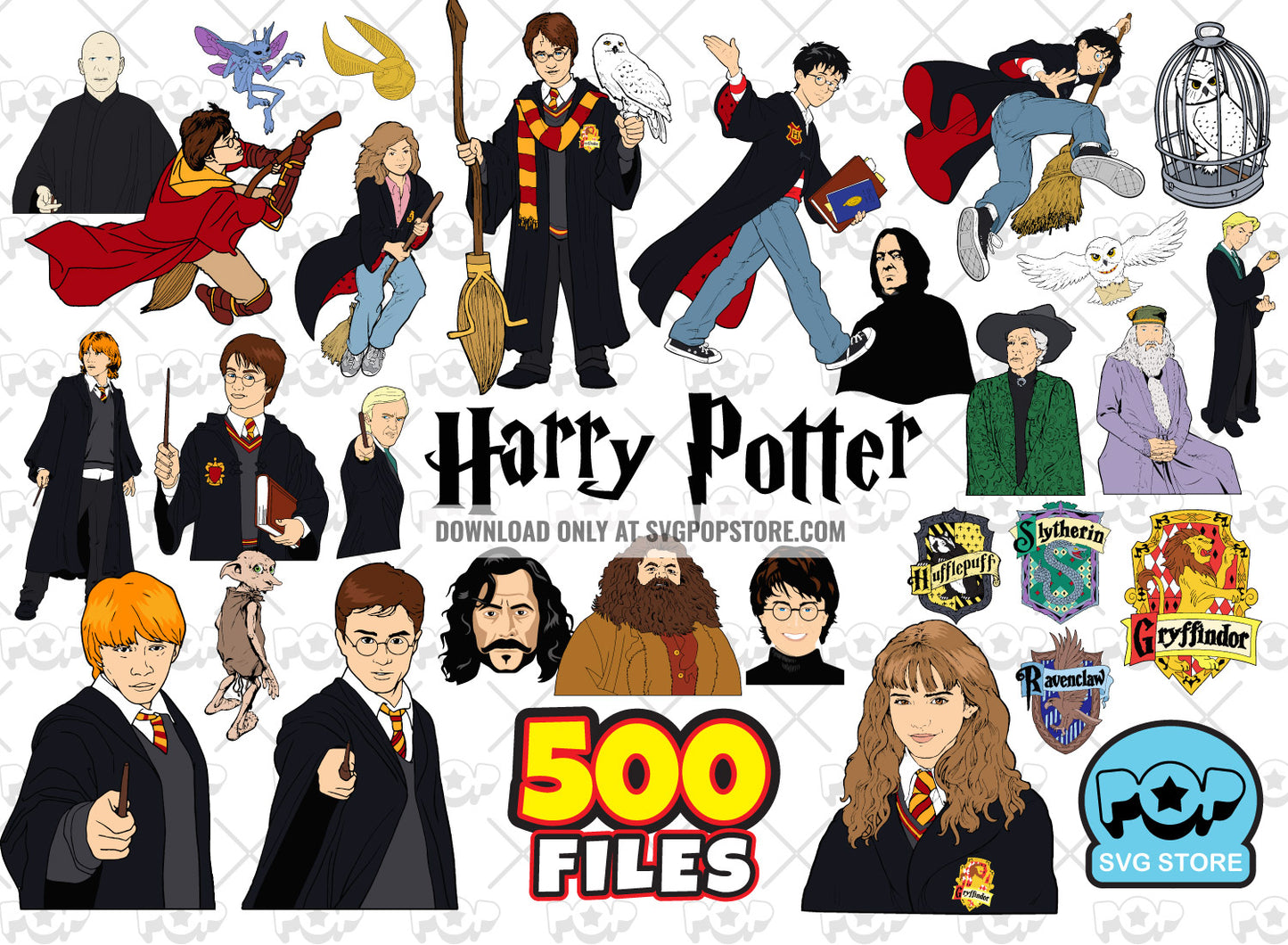 Harry Potter Big Bundle 500 clipart files, SVG cut files for Cricut / Silhouette, PNG files N1