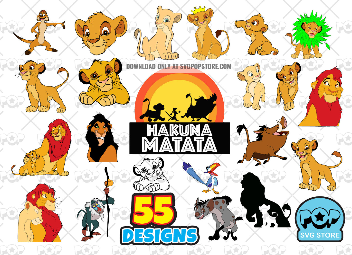 The Lion King clipart bundle, SVG cut files for Cricut Silhouette, SVG PNG DXF, instant download