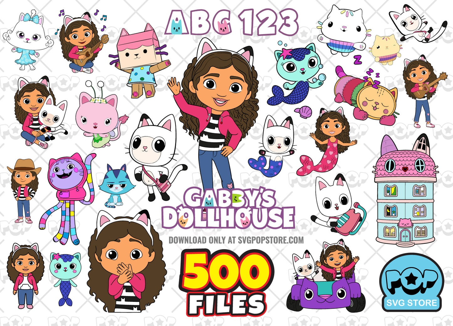 Gabby's Dollhouse BIG BUNDLE 500 files, Gabby Dollhouse svg cut files for Cricut / Silhouette, png files N1