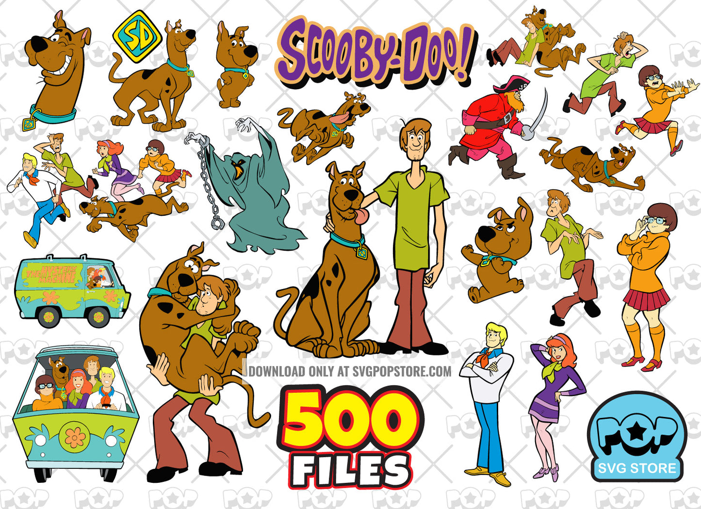 Scooby-Doo Big Bundle 500 clipart files, Scooby Doo SVG cut files for Cricut / Silhouette, PNG images N1