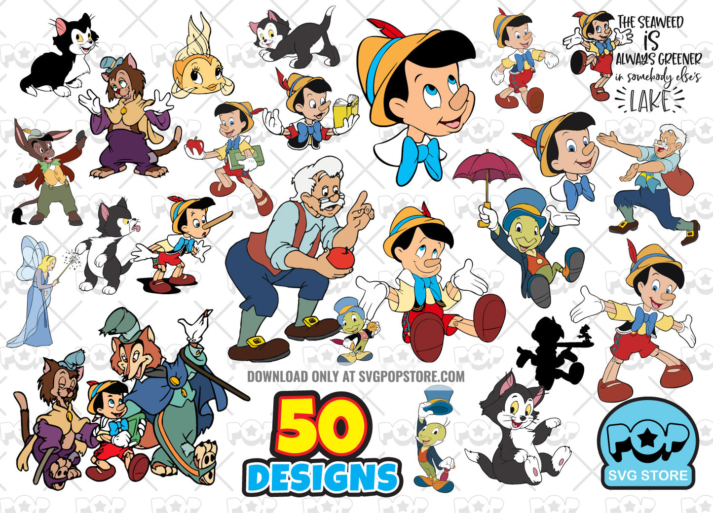 Pinocchio clipart bundle, Pinocchio SVG cut files for Cricut / Silhouette, PNG DXF N1