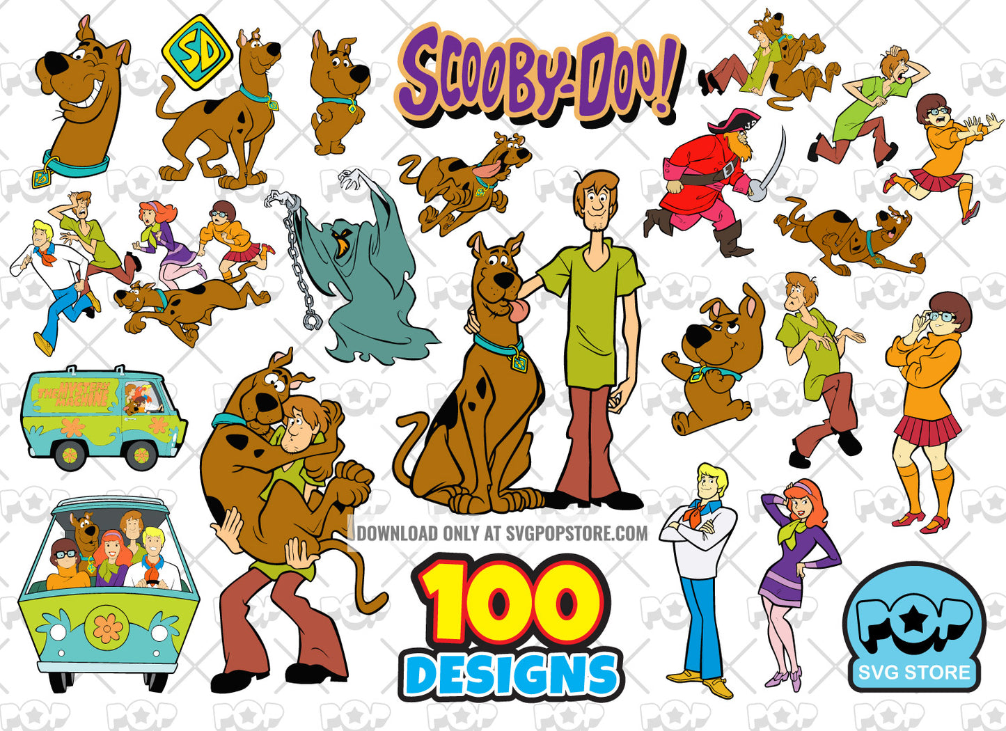 Scooby-Doo clipart bundle, Scooby Doo SVG cut files for Cricut / Silhouette, PNG, DXF N1