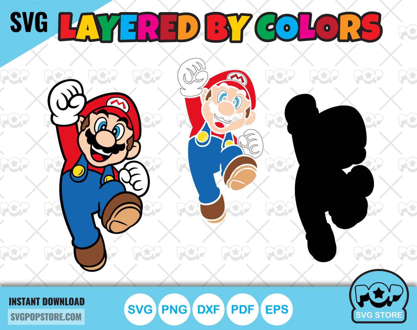 Super Mario clipart set, Mario Bros SVG cutting files for Cricut / Silhouette, instant download