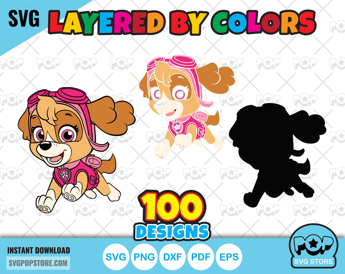 Paw Patrol 100 cliparts bundle, SVG cut files for Cricut / Silhouette, SVG, PNG, DXF N1